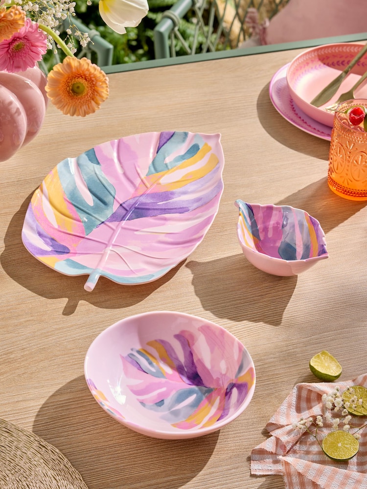 Pink Bold Tropic Picnic Nibble Bowls and Platter - Image 2 of 4