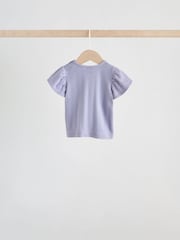 Purple Floral Short Sleeve Top and Shorts Baby Set 6 Piece (0mths-2yrs) - Image 9 of 15