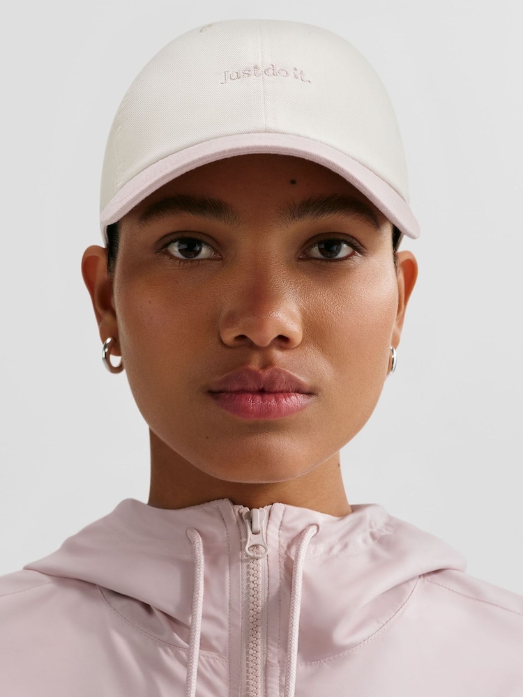Nike White and Pink Club Unstructured JDI Cap - Image 1 of 8