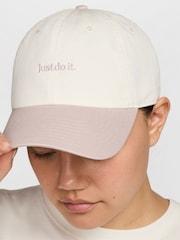 Nike White and Pink Club Unstructured JDI Cap - Image 3 of 8