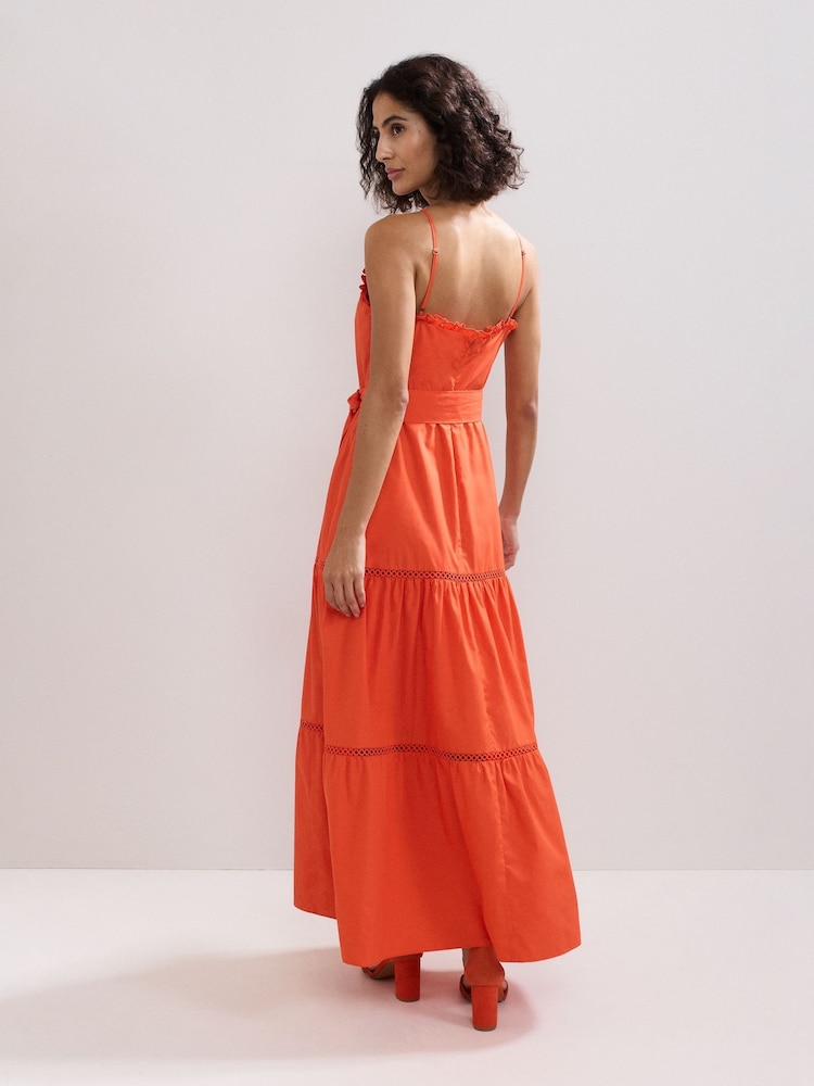Phase Eight Orange Nolia Cotton Dress - Image 2 of 7 Phase Eight Orange Nolia Cotton Dress - Image 2 of 7