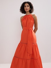 Phase Eight Orange Nolia Cotton Dress - Image 3 of 7