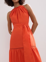 Phase Eight Orange Nolia Cotton Dress - Image 4 of 7