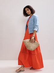 Phase Eight Orange Nolia Cotton Dress - Image 6 of 7