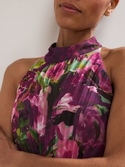 Phase Eight Green Dahlia Printed Dress - Image 4 of 7