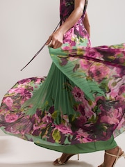 Phase Eight Green Dahlia Printed Dress - Image 5 of 7