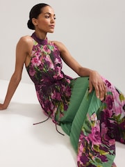 Phase Eight Green Dahlia Printed Dress - Image 6 of 7