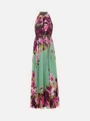 Phase Eight Green Dahlia Printed Dress - Image 7 of 7