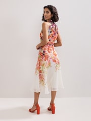 Phase Eight Orange Bethany Floral Print Dress - Image 2 of 7