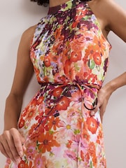 Phase Eight Orange Bethany Floral Print Dress - Image 4 of 7