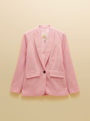 Joules Pink Linen Blend Blazer - Image 13 of 13