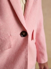 Розовый - Joules Linen Blend Blazer - Изображение 4 11