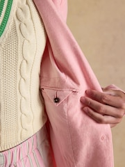 Розовый - Joules Linen Blend Blazer - Изображение 9 11