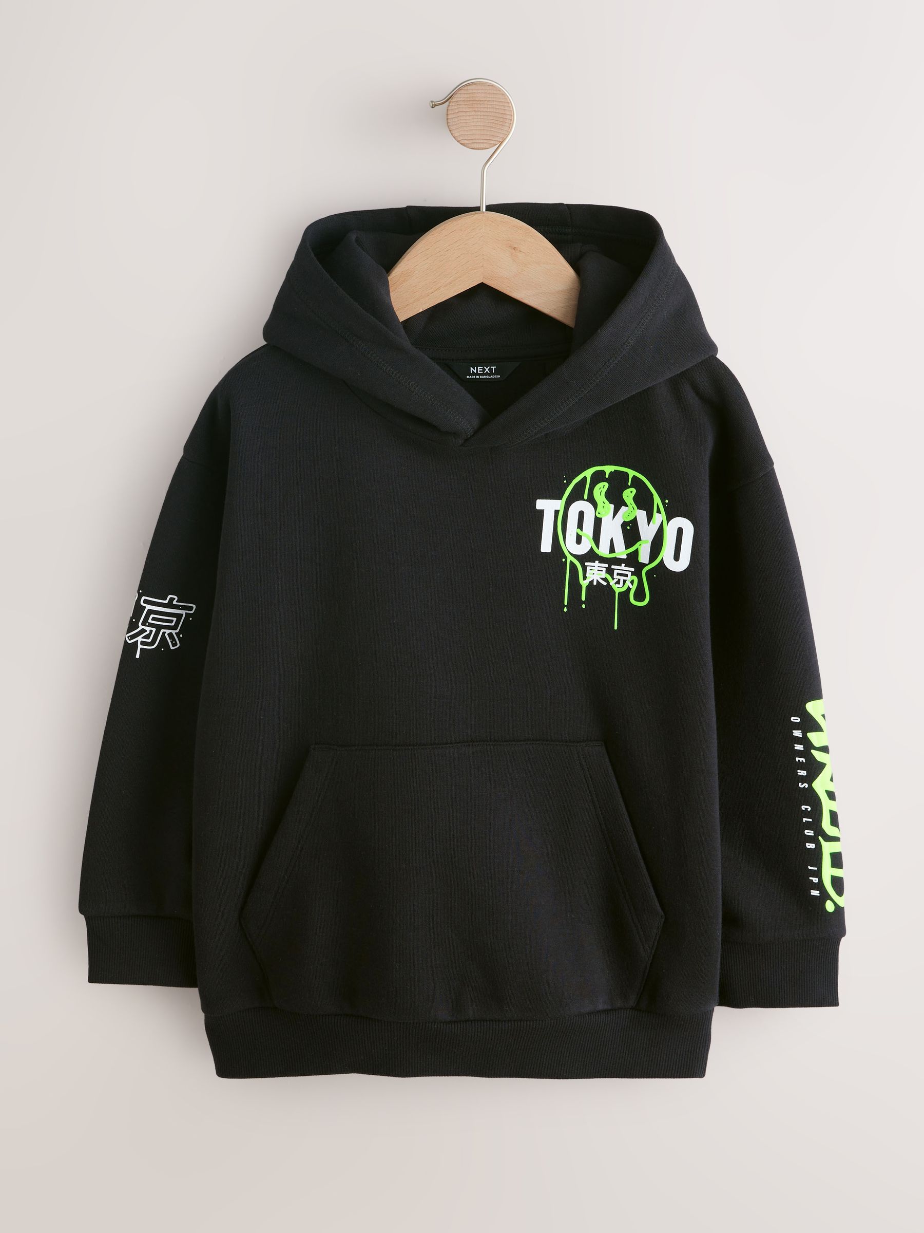 Buy Black Tokyo Older Boys Graphic Print Hoodie (3-16yrs) from the