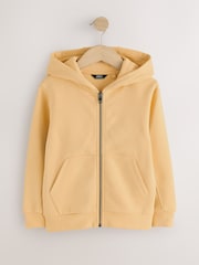 أصفر - هودي سادة بسحاب كامل (3-16 سنة) - صورة 1 من 4