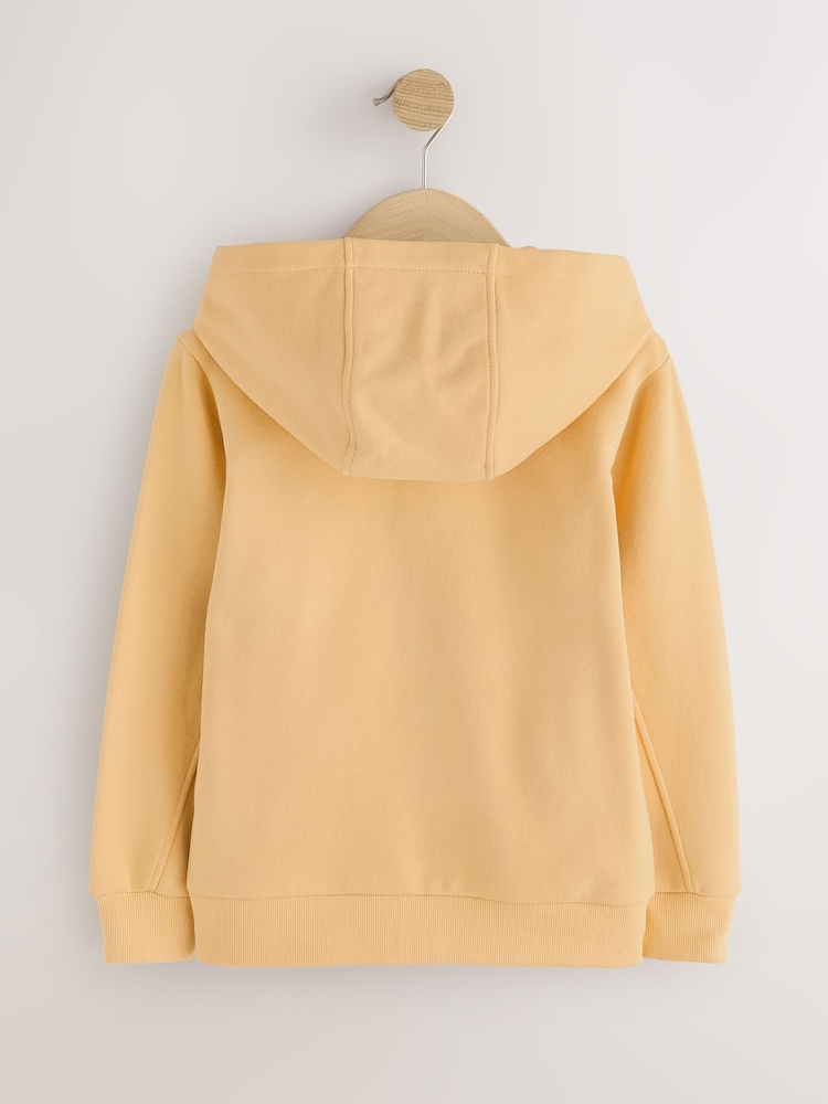 أصفر - هودي سادة بسحاب كامل (3-16 سنة) - صورة 2 من 4