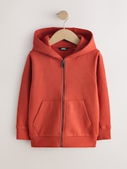 Rust Red 1 Pack Plain Zip Through Hoodie (3-16yrs) - Image 1 of 4
