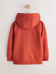 Rust Red 1 Pack Plain Zip Through Hoodie (3-16yrs) - Image 2 of 4
