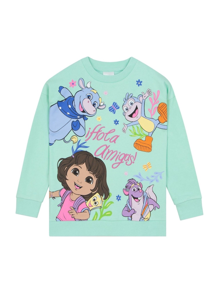 Character Green Dora The Explorer Embroidered Sweatshirt - Image 1 of 11