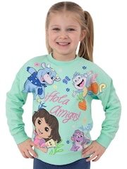 Character Green Dora The Explorer Embroidered Sweatshirt - Image 7 of 11