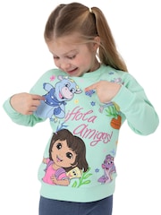Character Green Dora The Explorer Embroidered Sweatshirt - Image 8 of 11