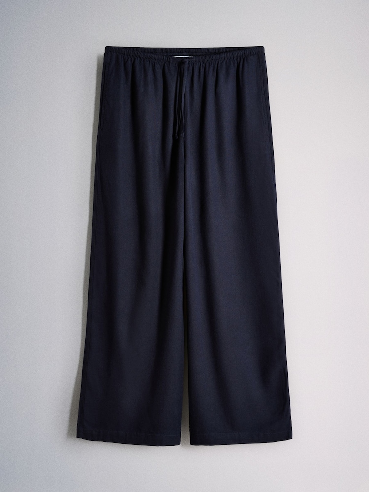 The Set 3 Pack Wide Leg Trouser With Linen White/Navy Blue/Gingham - Image 2 of 6