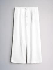 The Set 3 Pack Wide Leg Trouser With Linen White/Navy Blue/Gingham - Image 4 of 6
