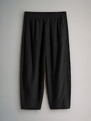The Set 2 Pack Barrel Leg Trousers With Linen Chocolate Brown/Black - Image 2 of 5