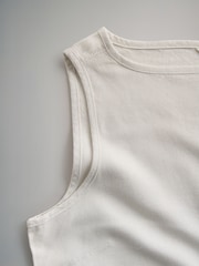 The Set 2 Pack Tie Hem Tops With Linen Black/Stone - Image 4 of 5