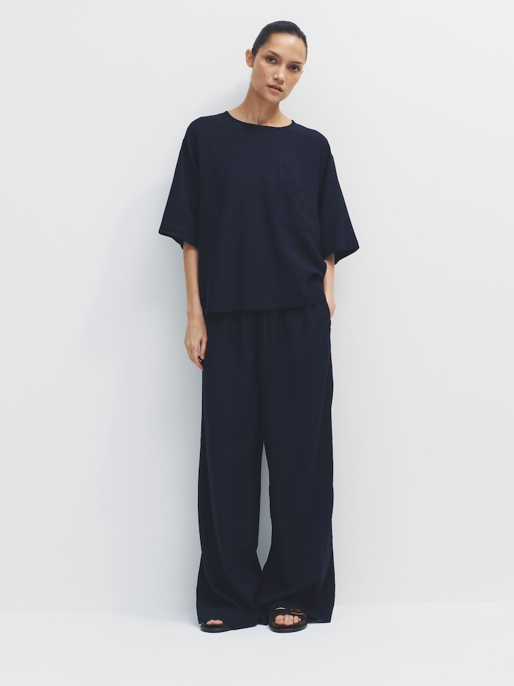 The Set 2 Pack Oversized Pocket T-Shirts With Linen - Imaginea 1 din 6