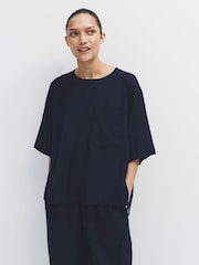 The Set 2 Pack Oversized Pocket T-Shirts With Linen - Imaginea 5 din 6