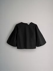 The Set Black/White Pinstripe Puff Sleeve Poplin Blouse 2 Pack - Image 3 of 5