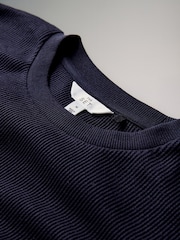 The Set 2 Pack Oversized T-Shirt and Short Waffle Lounge Set Navy/Taupe Brown - Image 6 of 6