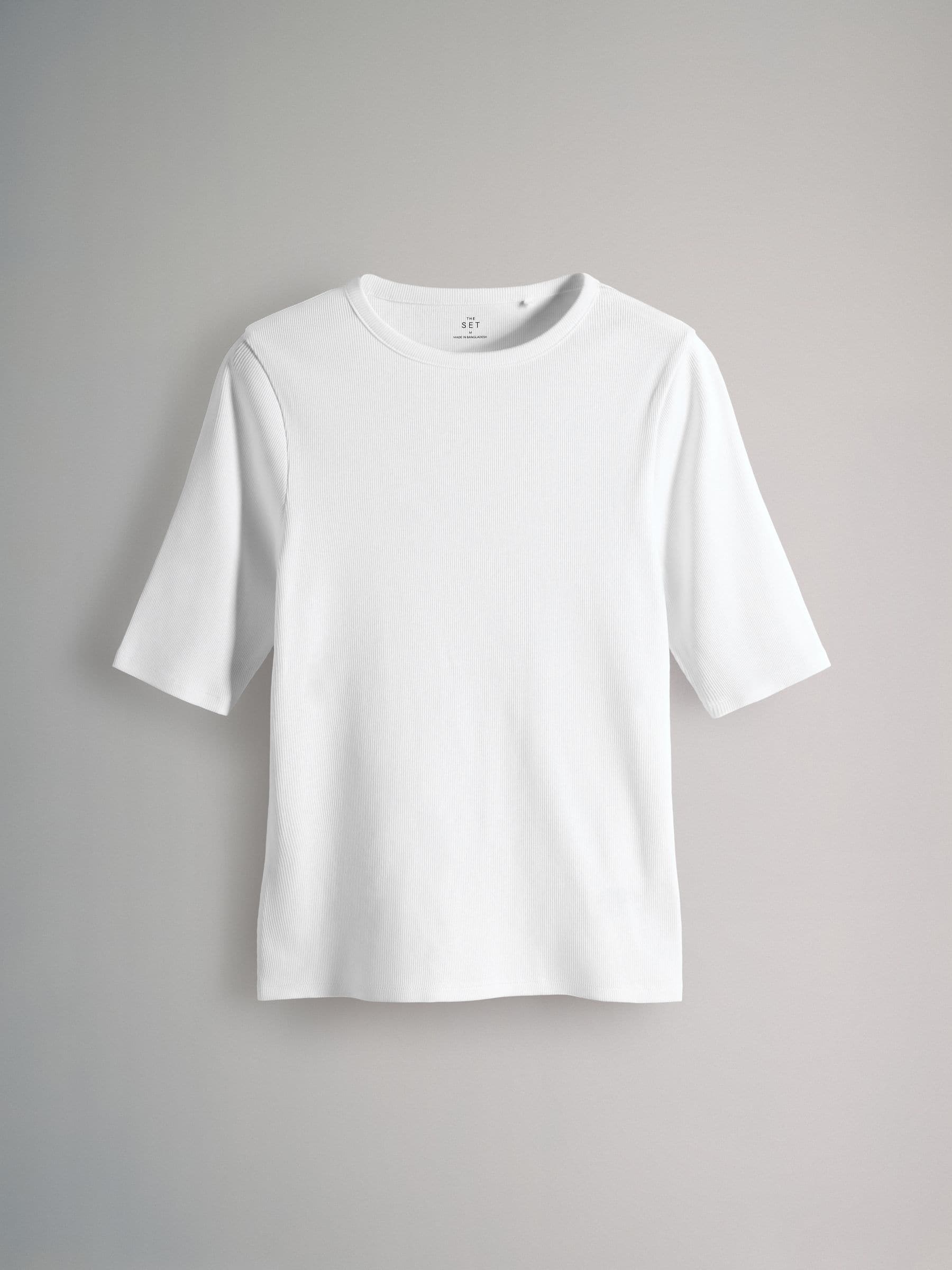 【LOHEN】HALF SLEEVE T-SHIRT ホワイト Buy The Set 5 Pack Ribbed Half Sleeve T-Shirts Navy/Blue/Light