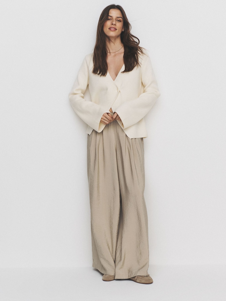 The Set 2 Pack Palazzo Wide Leg Trousers Neutral/Navy Blue - Image 1 of 6