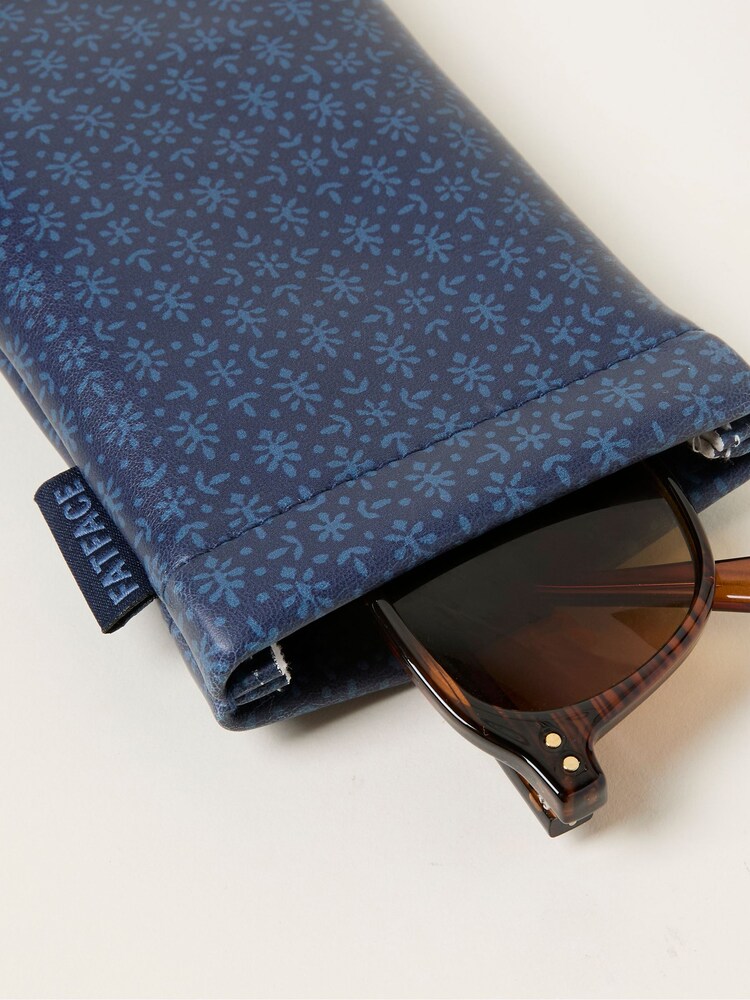 FatFace Navy Blue Woodblock Sunglasses Case - Image 2 of 2