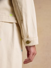 Joules Marlow Light Stone embroidered Denim Jacket - Image 10 of 13