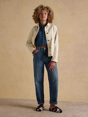Joules Marlow Light Stone embroidered Denim Jacket - Image 12 of 13