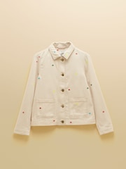 Joules Marlow Light Stone embroidered Denim Jacket - Image 13 of 13
