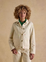 Joules Marlow Light Stone embroidered Denim Jacket - Image 3 of 13