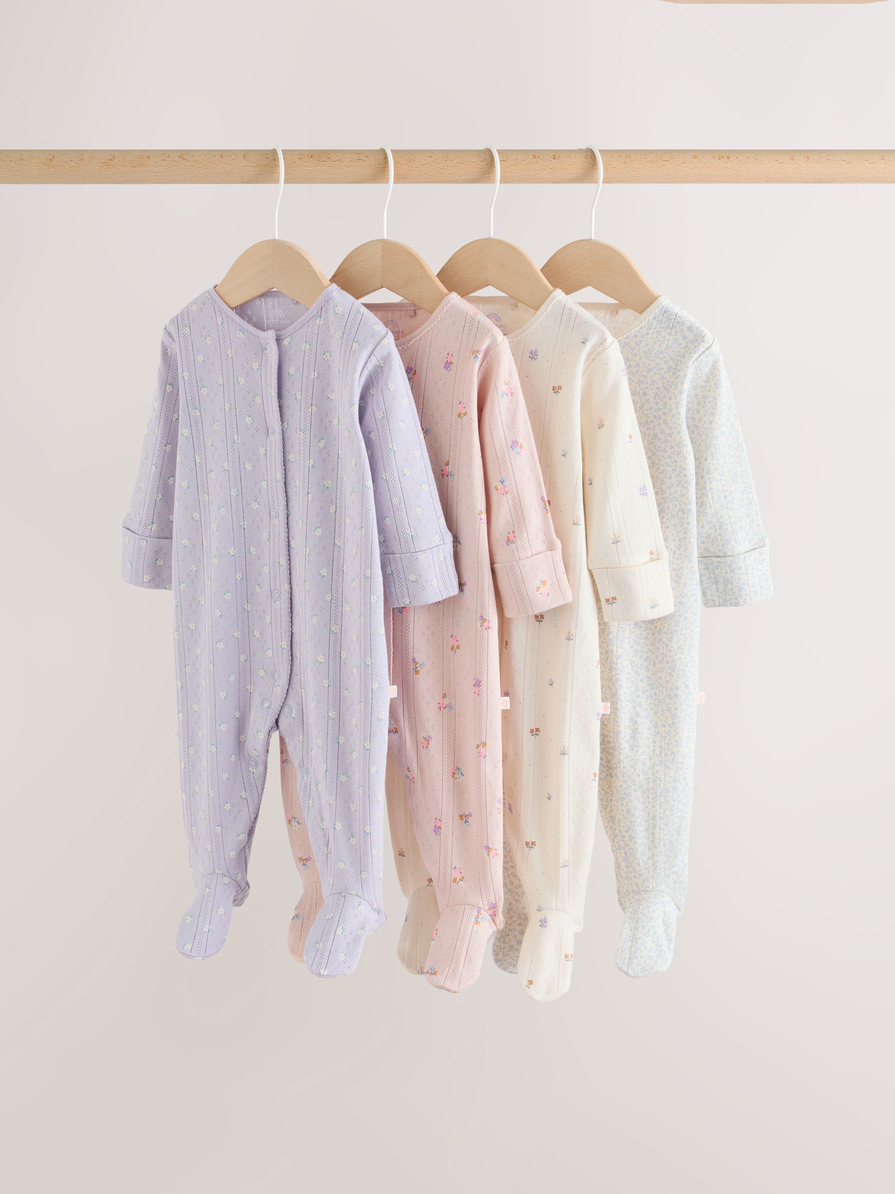 Buy Lilac Purple Baby Sleepsuit 4 Pack (0mths-2yrs) from Next Denmark