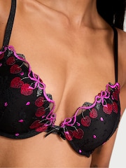 Victoria's Secret Black Cherry Bomb Embroidered Bra - Image 3 of 4