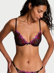 Victoria's Secret Black Cherry Bomb Embroidered Bra - Image 1 of 2