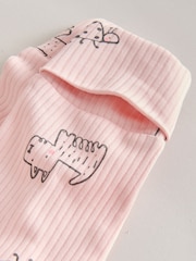 Pink Two Way Zip Baby Sleepsuit 3 Pack (0mths-3yrs) - Image 12 of 13