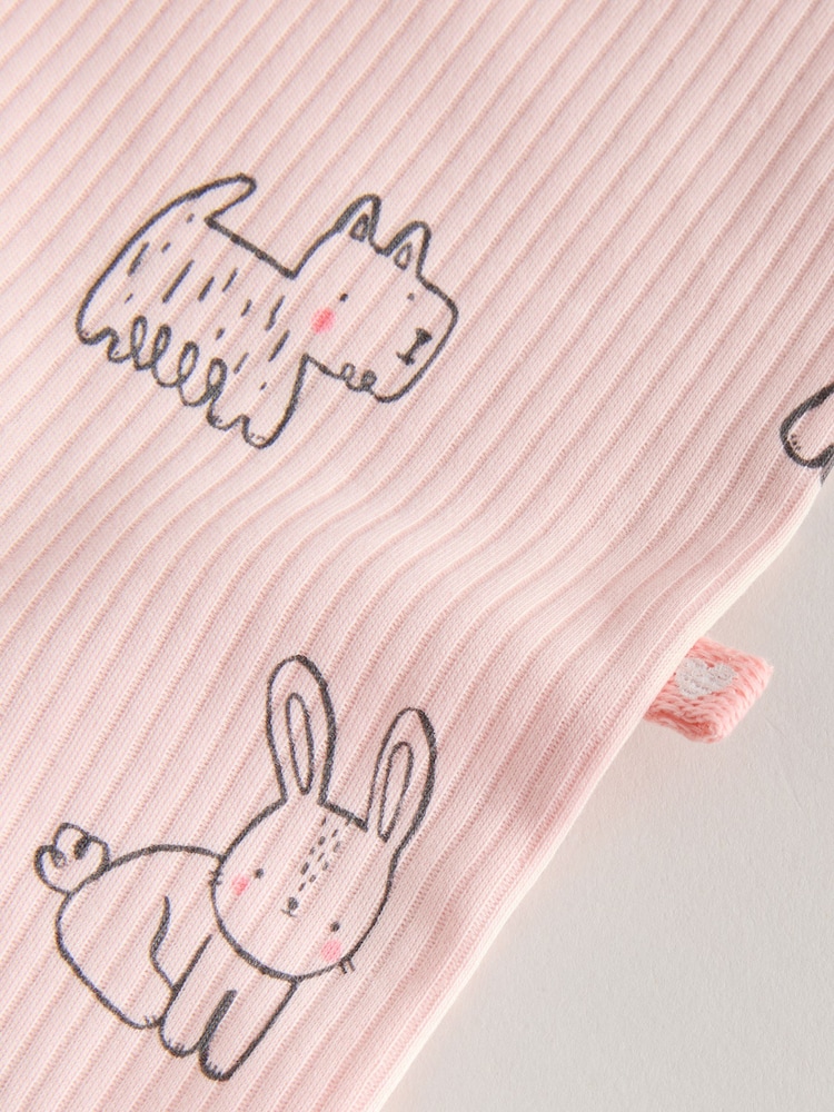 Pink Two Way Zip Baby Sleepsuit 3 Pack (0mths-3yrs) - Image 13 of 13