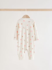 Pink Two Way Zip Baby Sleepsuit 3 Pack (0mths-3yrs) - Image 6 of 13