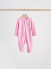 Pink Two Way Zip Baby Sleepsuit 4 Pack (0mths-3yrs) - Image 5 of 14