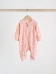 Pink Two Way Zip Baby Sleepsuit 4 Pack (0mths-3yrs) - Image 7 of 14