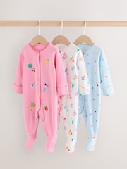 Pink Baby Sleepsuit 3 Pack (0mths-2yrs) - Image 1 of 14
