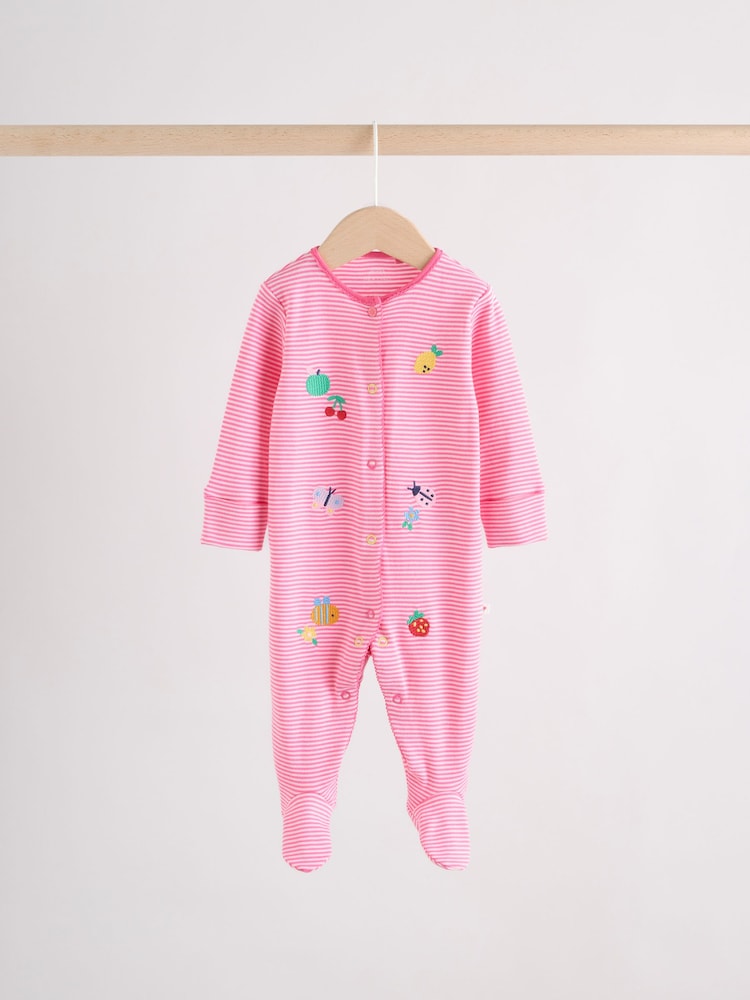 Pink Baby Sleepsuit 3 Pack (0mths-2yrs) - Image 2 of 14